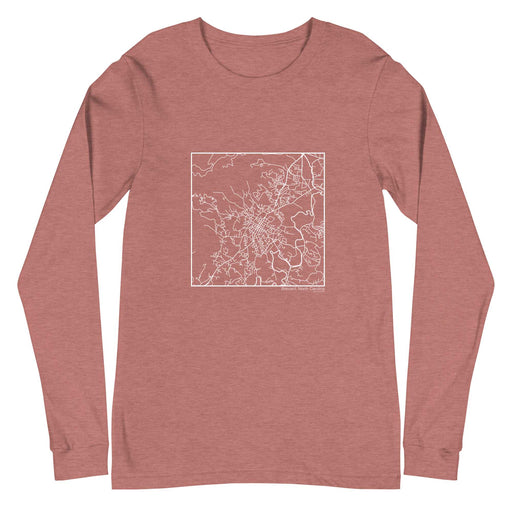 Brevard North Carolina  Map Unisex Long-Sleeve T-shirt with City inscription in Heather Mauve