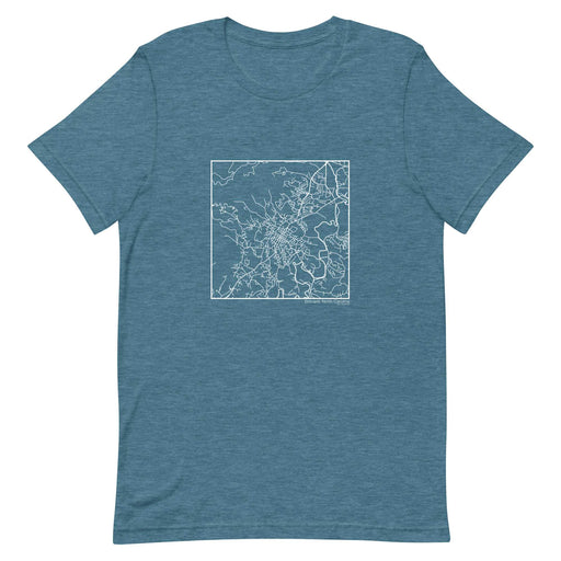 Brevard North Carolina  Map Unisex T-Shirt with City inscription in Heather Teal