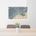 24x36 Bridgeport Connecticut Map Print Lanscape Orientation in Afternoon Style Behind 2 Chairs Table and Potted Plant
