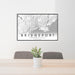 24x36 Bridgeport Connecticut Map Print Lanscape Orientation in Classic Style Behind 2 Chairs Table and Potted Plant