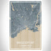 Bridgeport Connecticut Map Print Portrait Orientation in Afternoon Style With Shaded Background