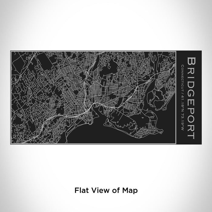 Rendered View of Bridgeport Connecticut Map Engraving on 17oz Stainless Steel Insulated Cola Bottle in Black