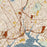 Bridgeport Connecticut Map Print in Woodblock Style Zoomed In Close Up Showing Details