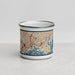 Front View Custom Bridgeport Connecticut Map Enamel Mug in Woodblock