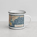 Right View Custom Bridgeport Connecticut Map Enamel Mug in Woodblock