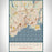 Bridgeport Connecticut Map Print Portrait Orientation in Woodblock Style With Shaded Background