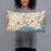 Person holding 20x12 Custom Bridgeport Connecticut Map Throw Pillow in Woodblock