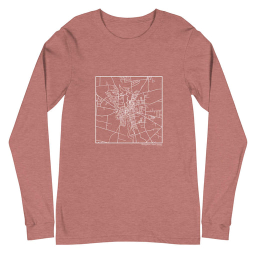 Bridgeton New Jersey  Map Unisex Long-Sleeve T-shirt with City inscription in Heather Mauve