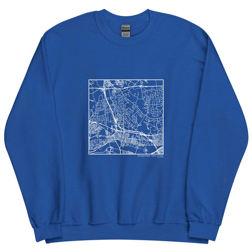 Bridgewater New Jersey  Map Unisex Crewneck Sweater with City inscription in Royal Blue