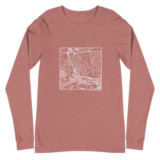 Bridgewater New Jersey  Map Unisex Long-Sleeve T-shirt with City inscription in Heather Mauve