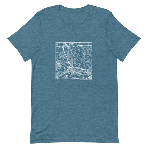 Bridgewater New Jersey  Map Unisex T-Shirt with City inscription in Heather Teal