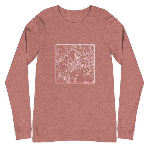 Bristol Connecticut  Map Unisex Long-Sleeve T-shirt with City inscription in Heather Mauve