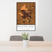 24x36 Brookings South Dakota Map Print Portrait Orientation in Ember Style Behind 2 Chairs Table and Potted Plant