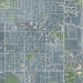 Brookings South Dakota Map Print in Afternoon Style Zoomed In Close Up Showing Details