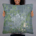 Person holding 22x22 Custom Brookings South Dakota Map Throw Pillow in Afternoon