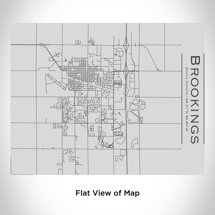 Rendered View of Brookings South Dakota Map Engraving on 20oz Stainless Steel Insulated Bottle with Bamboo Top