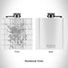 Rendered View of Brookings South Dakota Map Engraving on 6oz Stainless Steel Flask in White