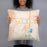 Person holding 18x18 Custom Brookings South Dakota Map Throw Pillow in Watercolor