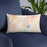 Custom Brookings South Dakota Map Throw Pillow in Watercolor on Blue Colored Chair