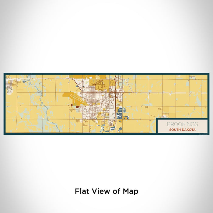 Flat View of Map Custom Brookings South Dakota Map Enamel Mug in Woodblock