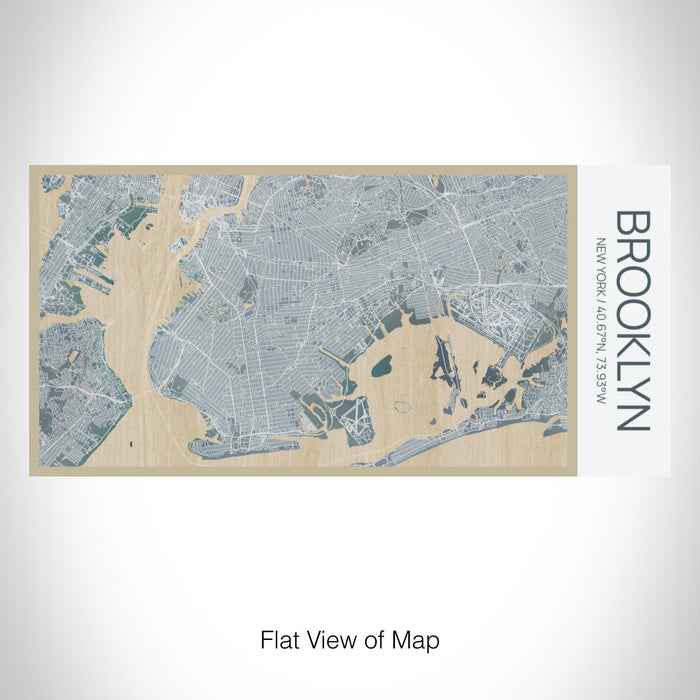 Rendered View of Brooklyn New York Map on 17oz Stainless Steel Insulated Bottle with printed afternoon style map