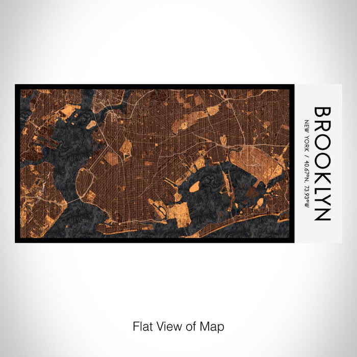Rendered View of Brooklyn New York Map on 17oz Stainless Steel Insulated Bottle with printed ember style map