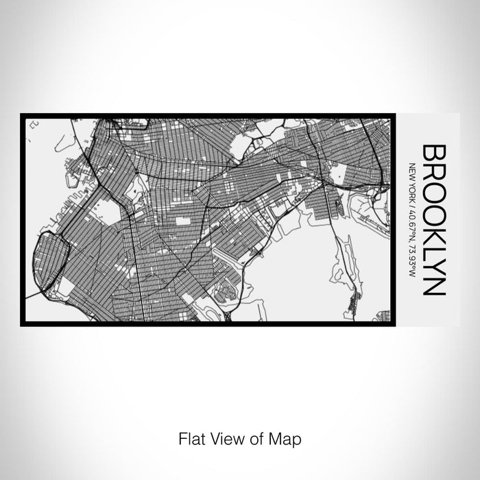 Rendered View of Brooklyn New York Map on 17oz Stainless Steel Insulated Cola Bottle in Stainless in Matte White