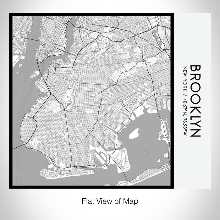 Rendered View of Brooklyn New York Map on 17oz Stainless Steel Insulated Tumbler in Classic Map Style