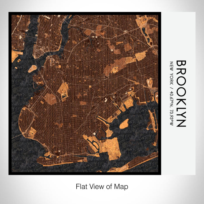 Rendered View of Brooklyn New York Map on 17oz Stainless Steel Insulated Tumbler in Ember Map Style