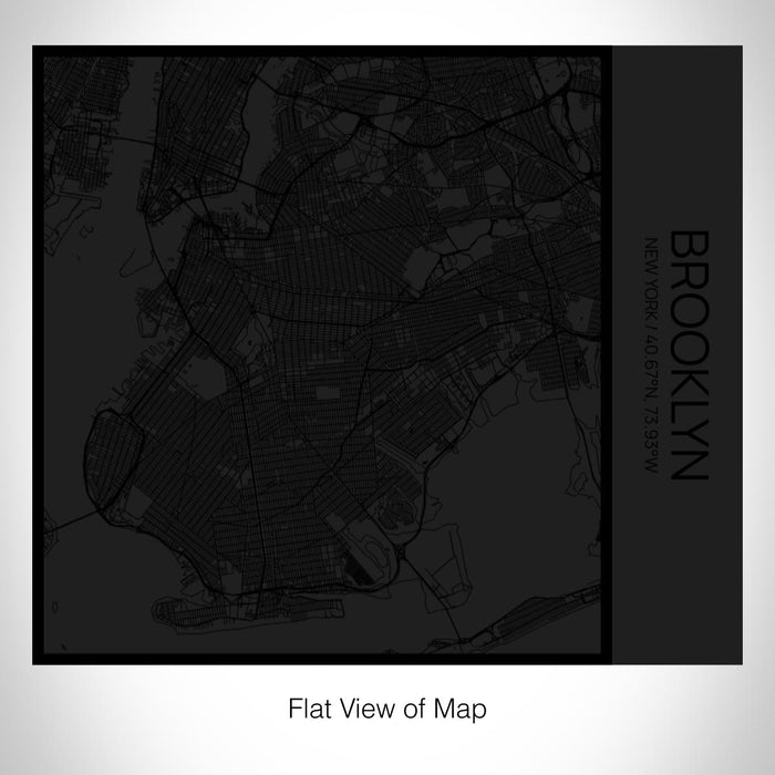 Rendered View of Brooklyn New York Map on 17oz Stainless Steel Insulated Tumbler in Matte Black with Tactile Lines