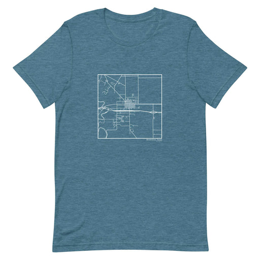 Brookshire Texas  Map Unisex T-Shirt with City inscription in Heather Teal