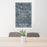 24x36 Brookville Pennsylvania Map Print Portrait Orientation in Afternoon Style Behind 2 Chairs Table and Potted Plant