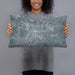 Person holding 20x12 Custom Brookville Pennsylvania Map Throw Pillow in Afternoon