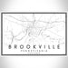 Brookville Pennsylvania Map Print Landscape Orientation in Classic Style With Shaded Background