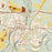 Brookville Pennsylvania Map Print in Woodblock Style Zoomed In Close Up Showing Details