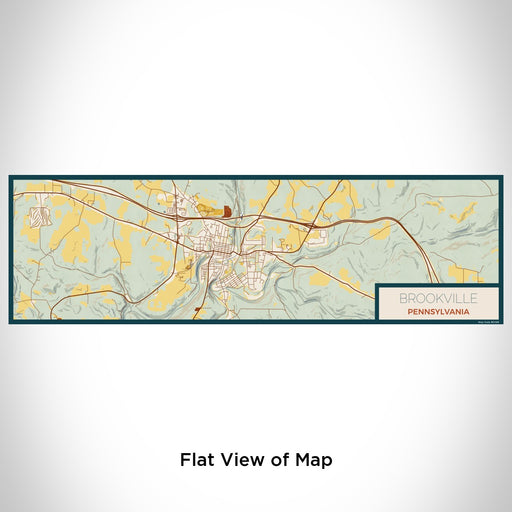 Flat View of Map Custom Brookville Pennsylvania Map Enamel Mug in Woodblock
