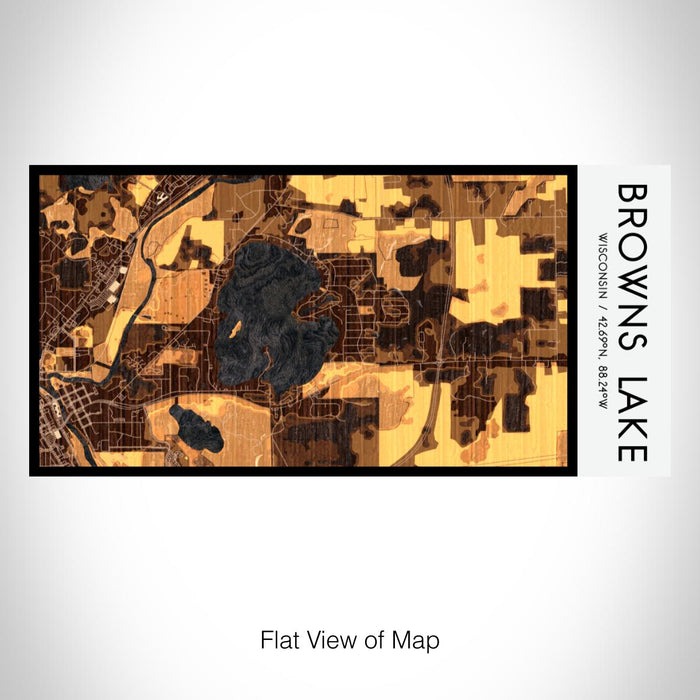 Rendered View of Browns Lake Wisconsin Map on 17oz Stainless Steel Insulated Bottle with printed ember style map