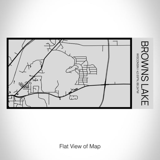 Rendered View of Browns Lake Wisconsin Map on 17oz Stainless Steel Insulated Cola Bottle in Stainless