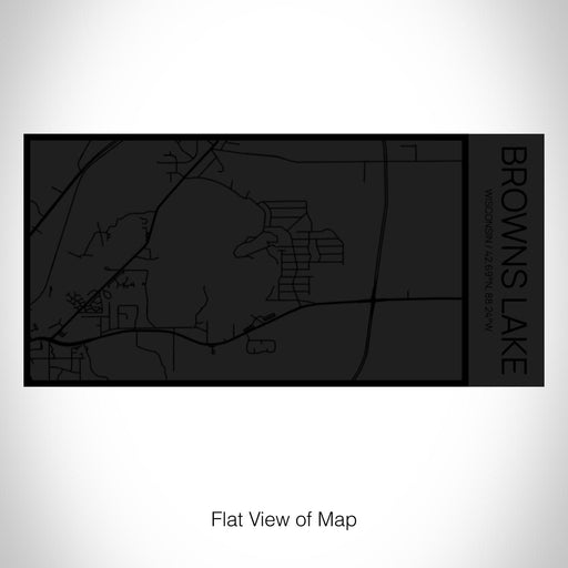 Rendered View of Browns Lake Wisconsin Map on 17oz Stainless Steel Insulated Cola Bottle in Stainless in Matte Black