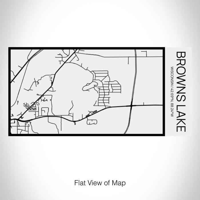 Rendered View of Browns Lake Wisconsin Map on 17oz Stainless Steel Insulated Cola Bottle in Stainless in Matte White