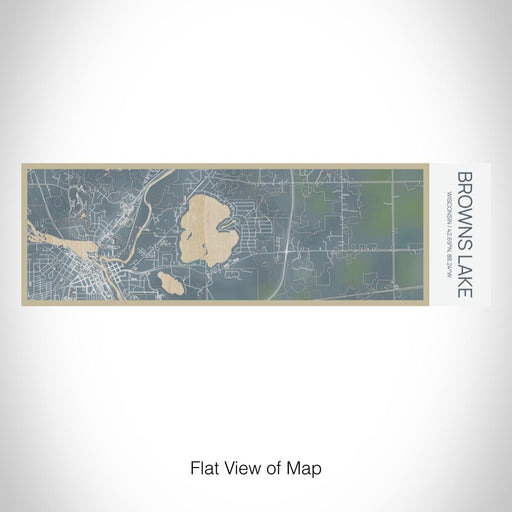 Rendered View of Browns Lake Wisconsin Map on 10oz Stainless Steel Insulated Cup in Afternoon with Sliding Lid