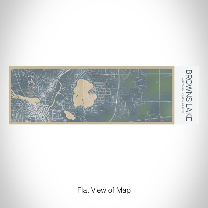 Rendered View of Browns Lake Wisconsin Map on 10oz Stainless Steel Insulated Cup in Afternoon with Sliding Lid