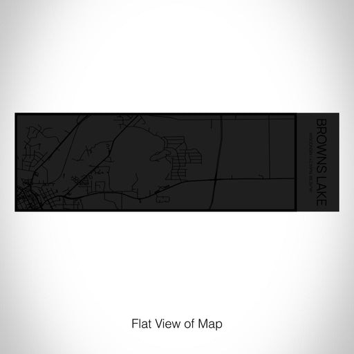 Rendered View of Browns Lake Wisconsin Map on 10oz Stainless Steel Insulated Cup in Matte Black with Sliding Lid