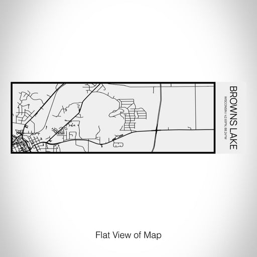 Rendered View of Browns Lake Wisconsin Map on 10oz Stainless Steel Insulated Cup in Matte White with Sliding Lid