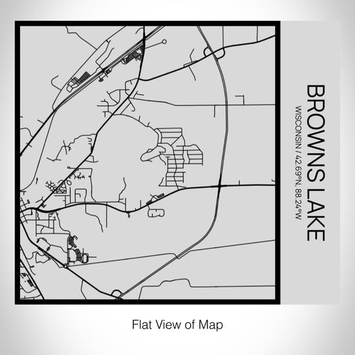 Rendered View of Browns Lake Wisconsin Map on 17oz Stainless Steel Insulated Tumbler in Tactile Lines with Succulent in Background