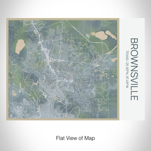 Rendered View of Brownsville Texas Map on 20oz Stainless Steel Insulated Bottle with Bamboo Top with printed afternoon style map