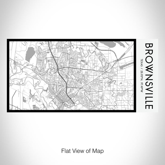 Rendered View of Brownsville Texas Map on 17oz Stainless Steel Insulated Bottle with printed classic style map