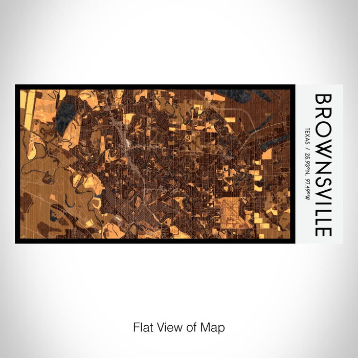 Rendered View of Brownsville Texas Map on 17oz Stainless Steel Insulated Bottle with printed ember style map