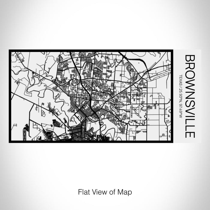 Rendered View of Brownsville Texas Map on 17oz Stainless Steel Insulated Cola Bottle in Stainless in Matte White