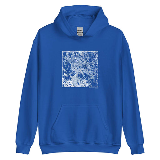 Brownsville Texas  Map Unisex Hoodie Sweater with City inscription in Royal Blue